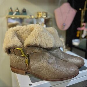 Coach Leather Wool Boots